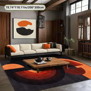 Velvet Home Rug, Modern Abstract Rug, Nordic Geometric Abstract Print, Holiday Decor Carpet, Home Decor Rugs for Hallway, Living Room, Bedroom, Indoor Outdoor Use