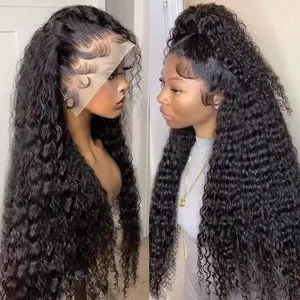 Women's wig Red brown hair lace front wig synthetic wig body wave black high-quality adhesive-free wig for women fashionable small curly long black wig