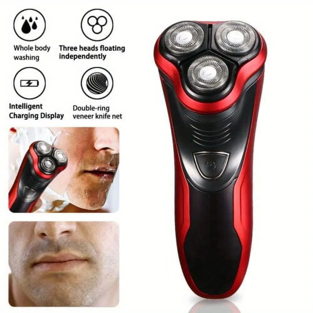 Men's Cordless Portable Rotary Electric Razor with Pop-Up Trimmer - Wet & Dry Shaving for Close, Comfortable Grooming, Cordless Portable Shaver,father'sdaygifts,summerhairstyles