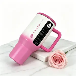 HYDROJUG 32oz Gradient Pink Tumbler Girly Vibes On-the-Go Bottle Drinkware Water Bottles Mug Cup Portable Reusable Leak-proof Non-slip Base - Flasks outdoorfun Thermal Cup Insulated Stainless Steel Thermos Cup