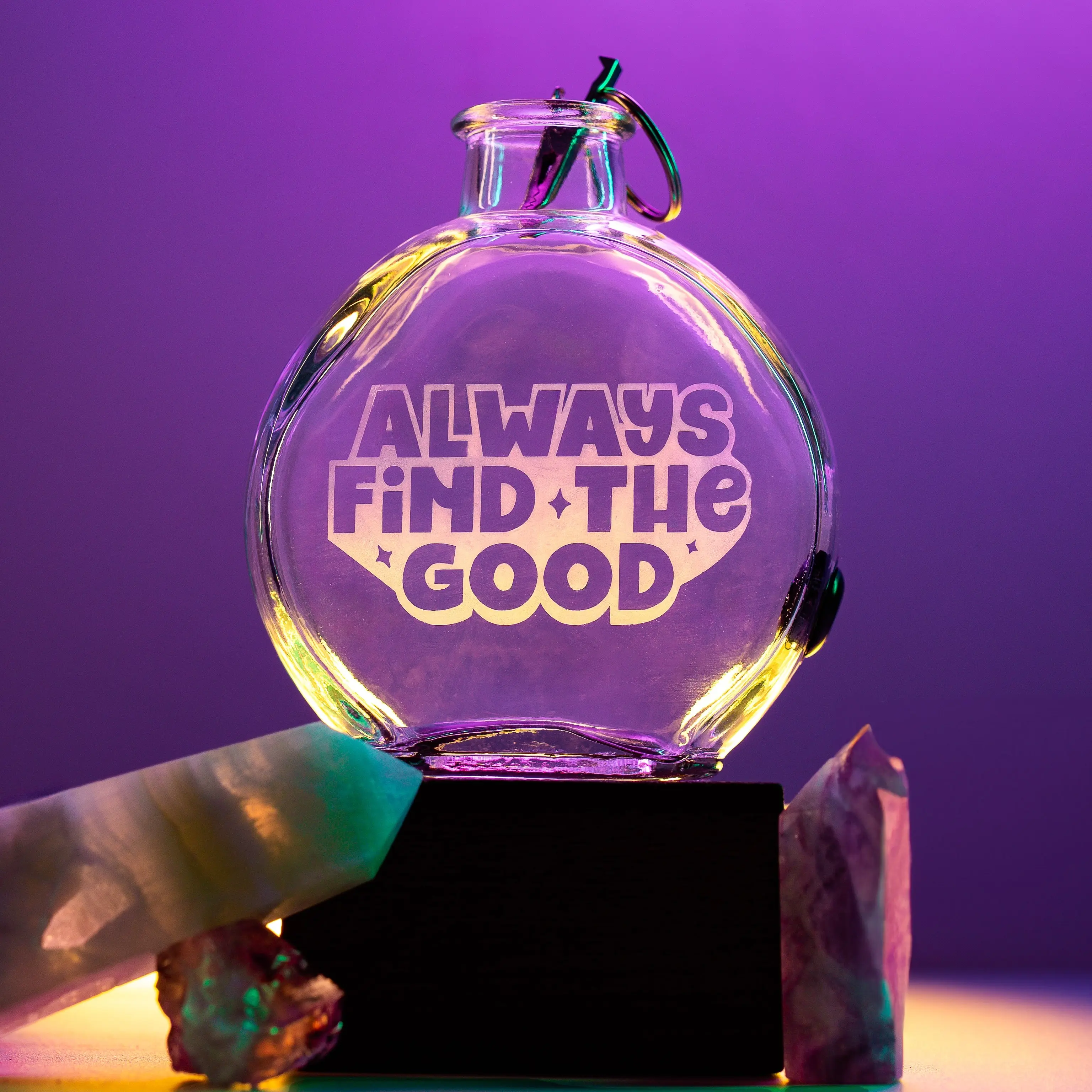 Always Find the Good Incense Glass Bottle Burner by AmaZen Glass Co.