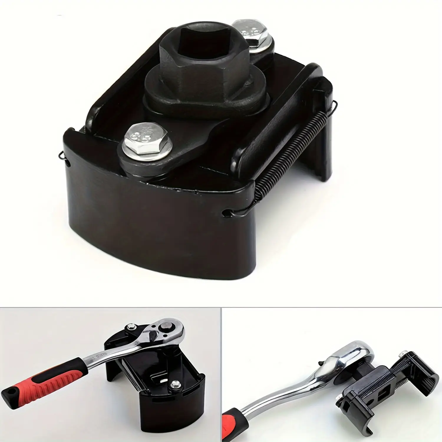 2-Prong Universal Oil Filter Wrench - Adjustable, Hydraulic, Forward and Reverse Multi-Function Car Oil Filter Removal Component Tool with Steel Const