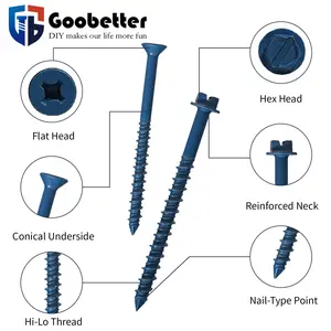 230PCS 1/4 & 3/16 Concrete Brick Self-Tapping Screws, Durable Corrosion-Resistant Value Pack, No-Drilling Easy-to-Use Fasteners for DIY Home Repairs