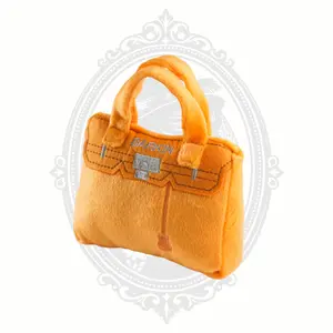 Orange Plush Purse Dog Toy