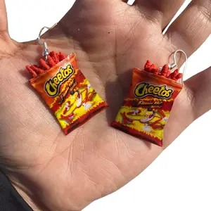 Hot Cheetos open bag earrings artisan