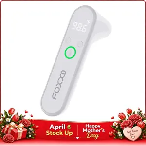 【MT1】FOXXD Digital thermometers Daily Temp Checker No-Touch 1s Read for Home & Family with Color Alerts & Bright LCD Display