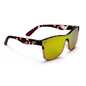 SAVANA Static 2.0 Leopard Print Sunglasses with UV400 Polarized Gold-Tint Lenses Grip-Tip Arms & Hard Shipping Box