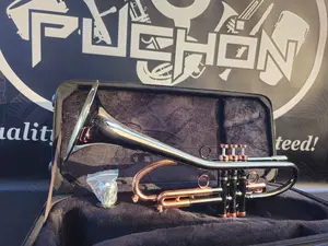 Solario Balam Black Nickel & Copper Bb Trumpet - Diagonal Bent 5.25" Big Bell