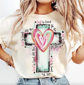 God Is Good All The Time T-Shirt, Hand Drawn Cross Shirt, Watercolor Cross Tee Religious Hoodie Christian Shirt Unisex Sweater Gift For Women For Men