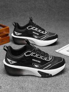 Unisex Graffiti Air Cushion Running Shoes, Breathable Mesh High Elastic Sport Shoes, Professional Racing Training Shoes, Versatile Streetwear