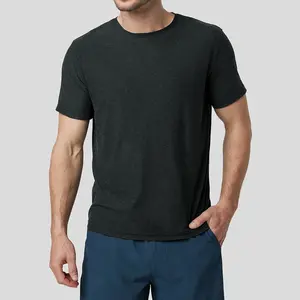 Fioboc Velou Crew Neck Tee, Men's Short Sleeve T-Shirt, Moisture-Wicking, Quick-Dry Athletic Performance Tee for Gym, Running & Workout Sports