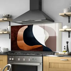 GCKG Creative minimalist abstract geometric art background Tempered Glass Kitchen Backsplash, Stove Back Cover, Stove Splashback, Cutting Board, Kitchen Wall Decor