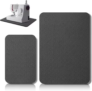 2 Pcs Sewing Machine Muffling Mat Pedal Sewing Mat Reduce Vibrations Noise No Slip Machine Accessories for Quilting(15" X 20" and 9" X 14",Black)