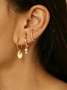 Stack Earrings For Women, Faux Pearl Hoop Huggie Earring Set Cute Chain Cartilage Earring Stack Trendy Hypoallergenic Post Earrings Long Drop Stud Earrings Jewelry