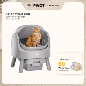 PetPivot AutoScooper 11 Open-Top Automatic Self-Cleaning Cat Litter Box, Limited-Time Extra 60 Waste Bags Through July 2, 80 Total Bags
