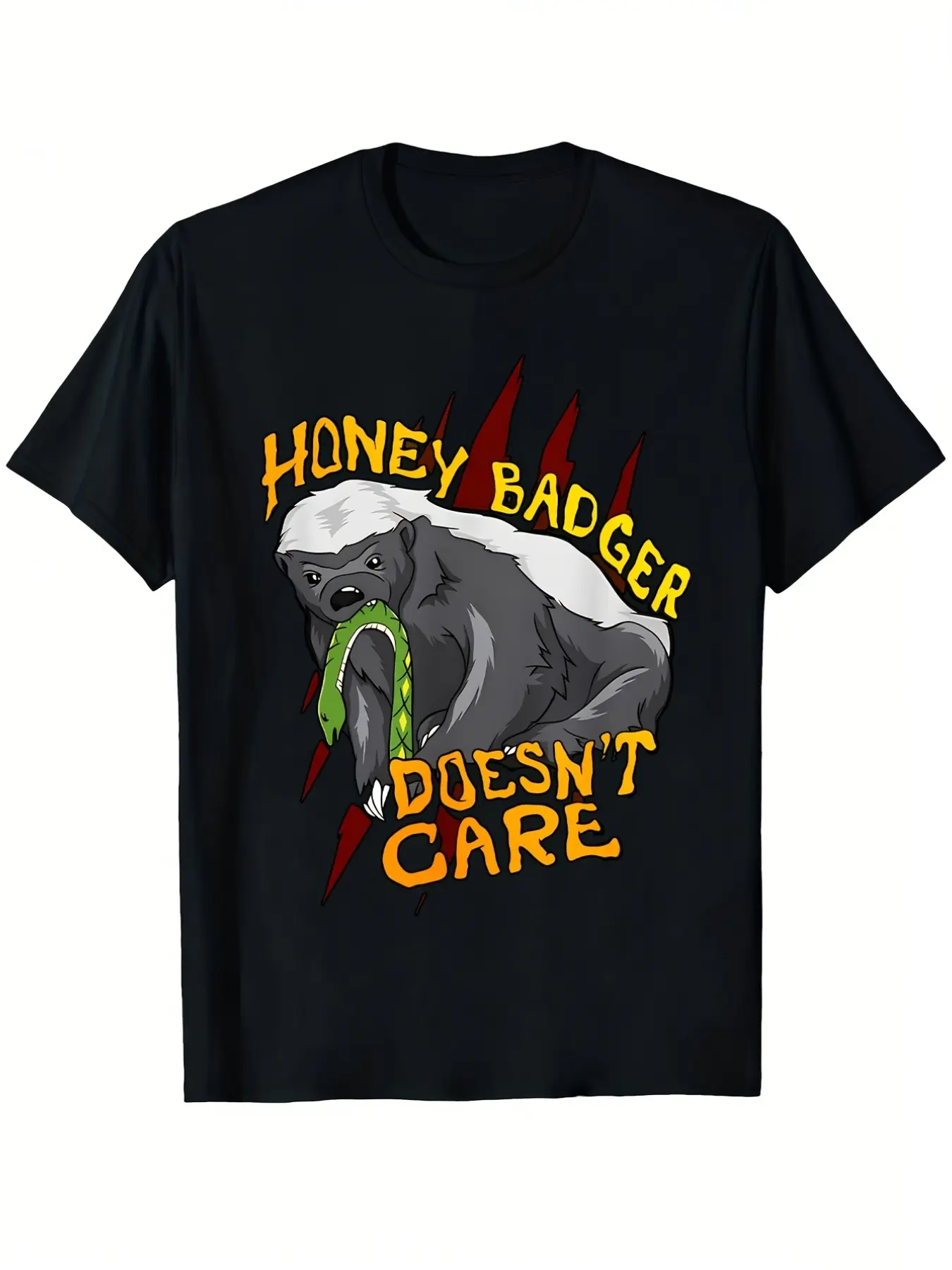 Men's 7.5oz Badger Pattern T-Shirt, Casual Round Neck, Short Sleeve, with and Print, Party and Daily Wear