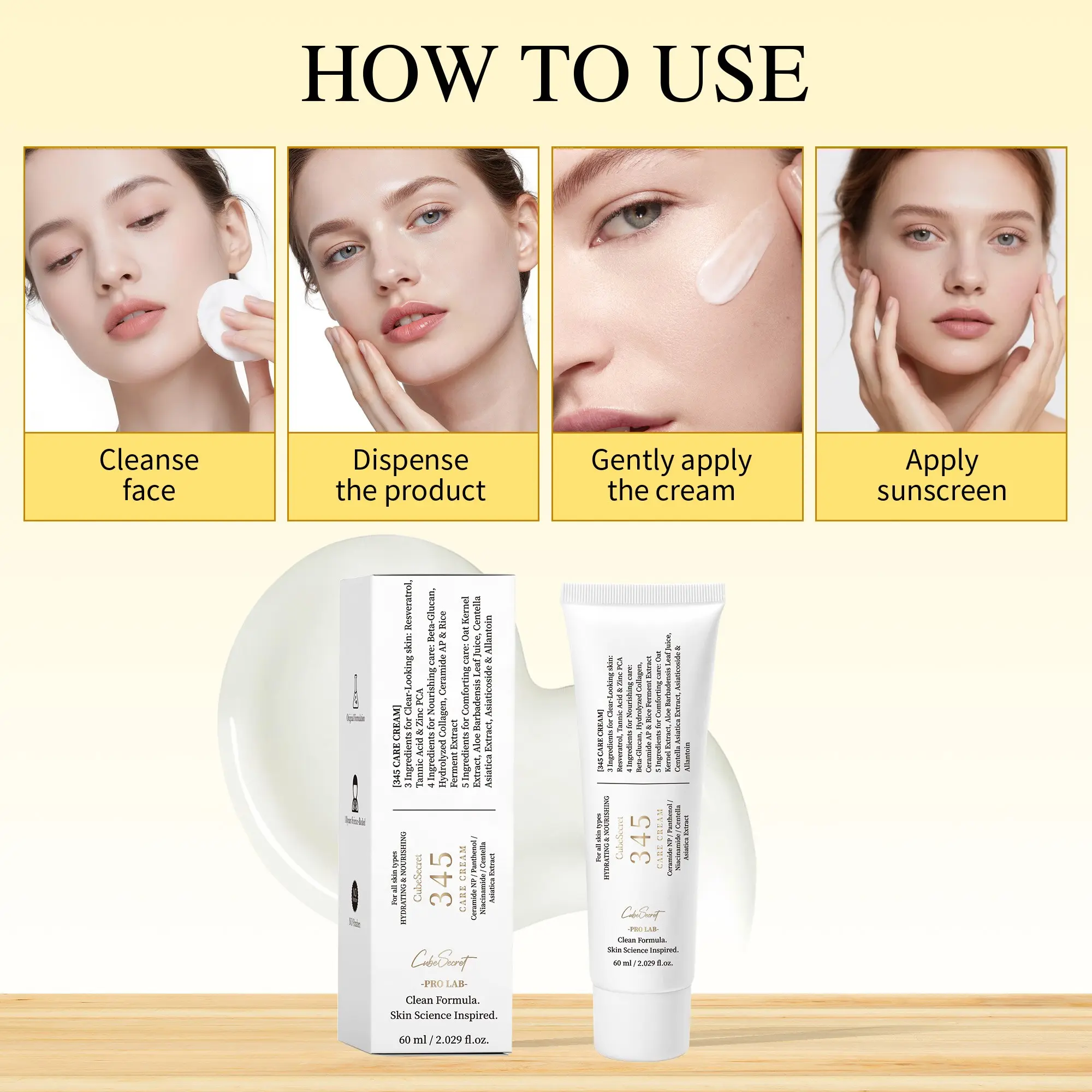 345 Face Cream 3% Niacinamide + 4% Panthenol + 5% Hyaluronic Acid