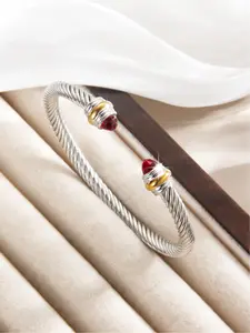 Fashion diamond-studded steel wire rope bracelet, adjustable titanium steel two-tone gold bracelet, versatile punk-style, fashionable, simple and light luxury jewelry for the hand, Titanium Steel Bangle