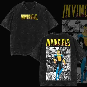 Invincible Mark Grayson Graphic Gift movie fans Top Apparel Classic Cotton designer shirts, graphic tees, men gifts, ,Graphic Streetwear T-shirt Fabric Seamless Cropped Rhinestone T-Shirt shirts men