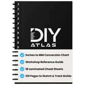 All-in-One DIY Project Notebook - Conversion Charts, Miter Angles, Bolt Sizes and Workshop Reference Guide - 120 Pages and 18 Laminated Reference Pages - Woodworking Planner