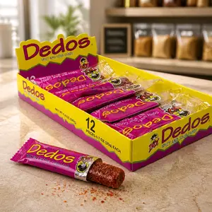 Dedos Indy Fingers Chili Candy Box - Spicy & Sour Candy - Pack of 12 - Sweet and Tangy Treats