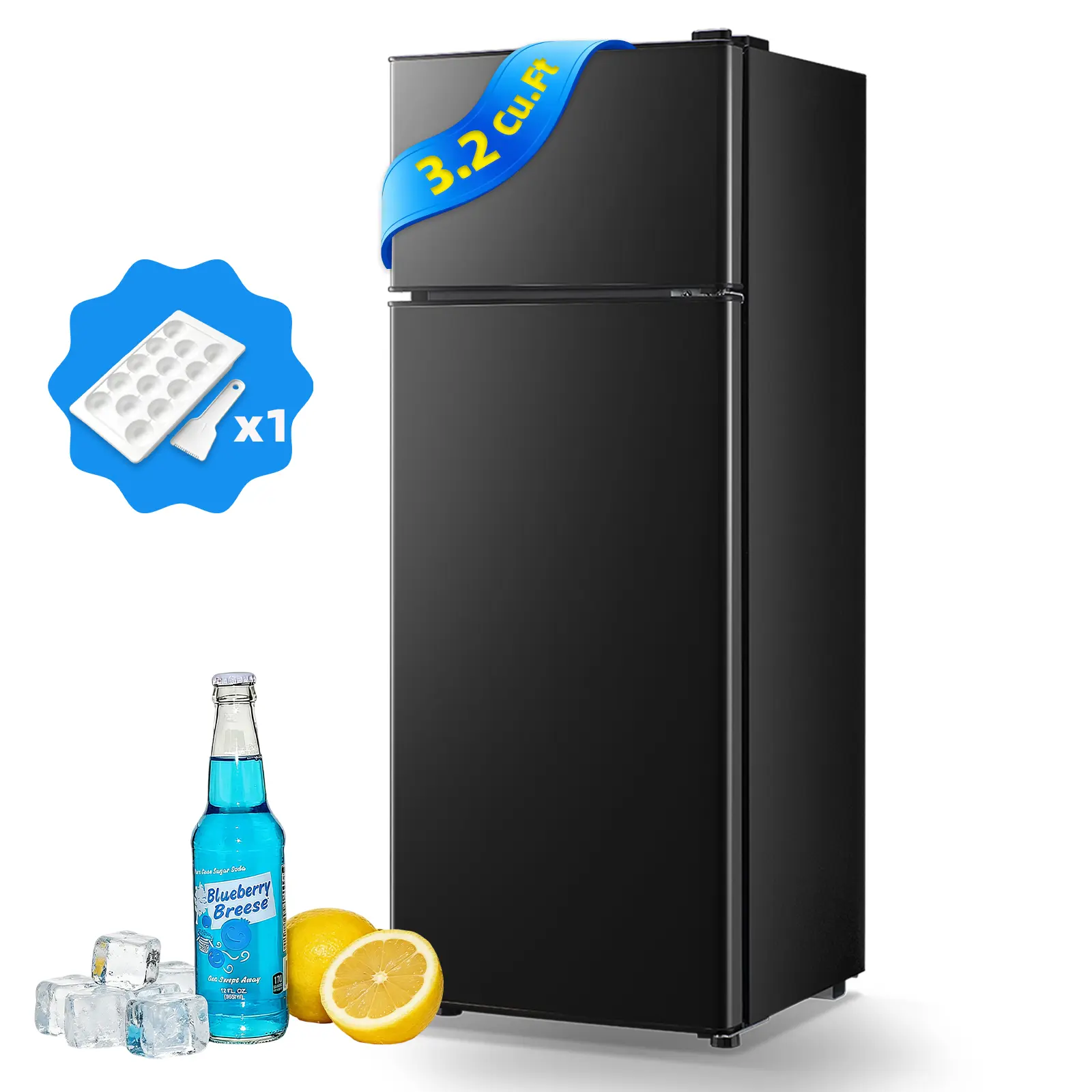 WANAI 2.8 Cu.ft Mini Fridge with Freezer Bedroom, 2 Door Office Small Refrigerator, Silver