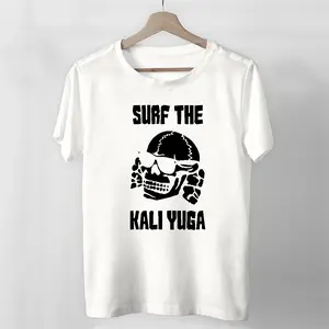 Surf The Kali Yuga Retro Graphic Tee Trending Graphic Tee Cool Summer Tee For Men Funny Gifts Shirt