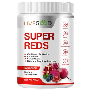 LiveGood Organic Super Reds – Heart, Energy & Circulation Support | Alfalfa, Beet Root, Pomegranate, Grape Seed | USDA Organic, Vegan, Gluten-Free | 9.25 oz