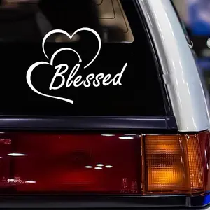 Creative Hollow Out Love Blessed Car Sticker, Car Rear Window Personalized Decoration, Waterproof Sunscreen Durable Car Sticker, Perfect Blessing Gift