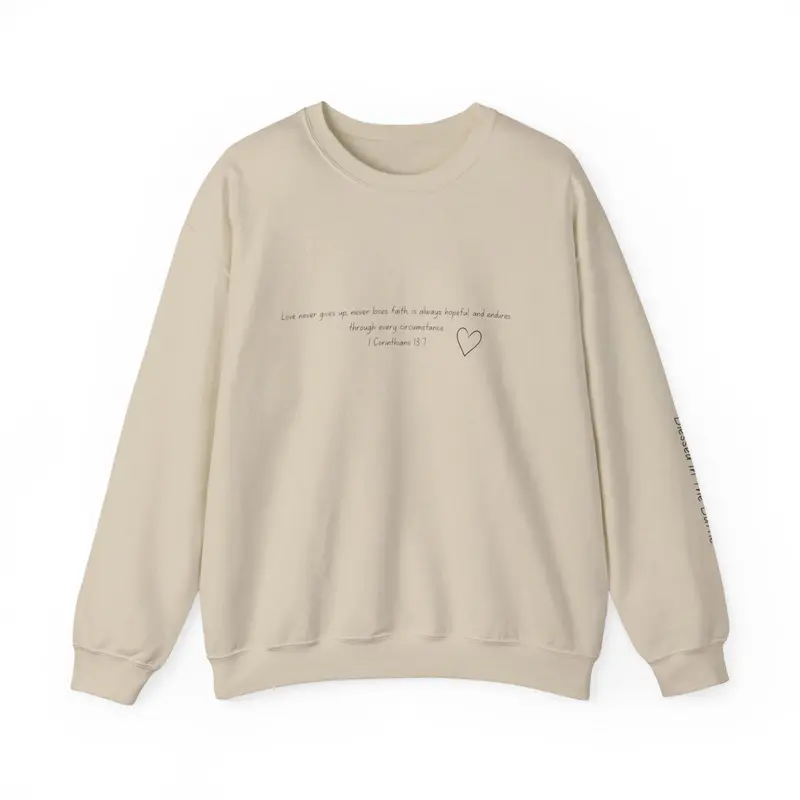 minimal handwritten love note sweatshirt | cream crewneck, small heart sketch