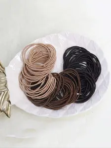 Solid Color High Stretch Hair Ties, 100pcs Elastic Rubber Bands for Women & Men, Thin Hair Rubber Bands, Ponytail Scrunchies, Ponytail Hairstyle, Styling Hair Accessories Set for Women