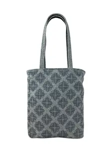 Pre-owned wool Tote Bags Bottega Veneta Grey Patterned Tote Bag