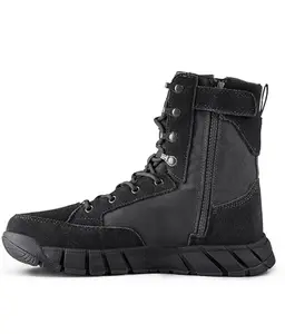 FREE SOLDIER Men's 8-inch Desert Mountaineering Hiking Work Durable, Lightweight, Comfortable Suede Leather Side Zipper Boots