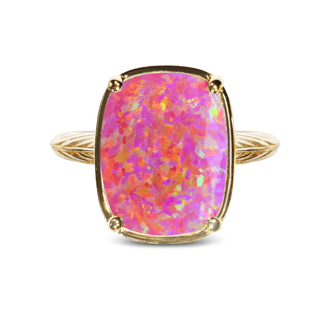 Sterling Silver Plum Opal Elongated Cushion Ring