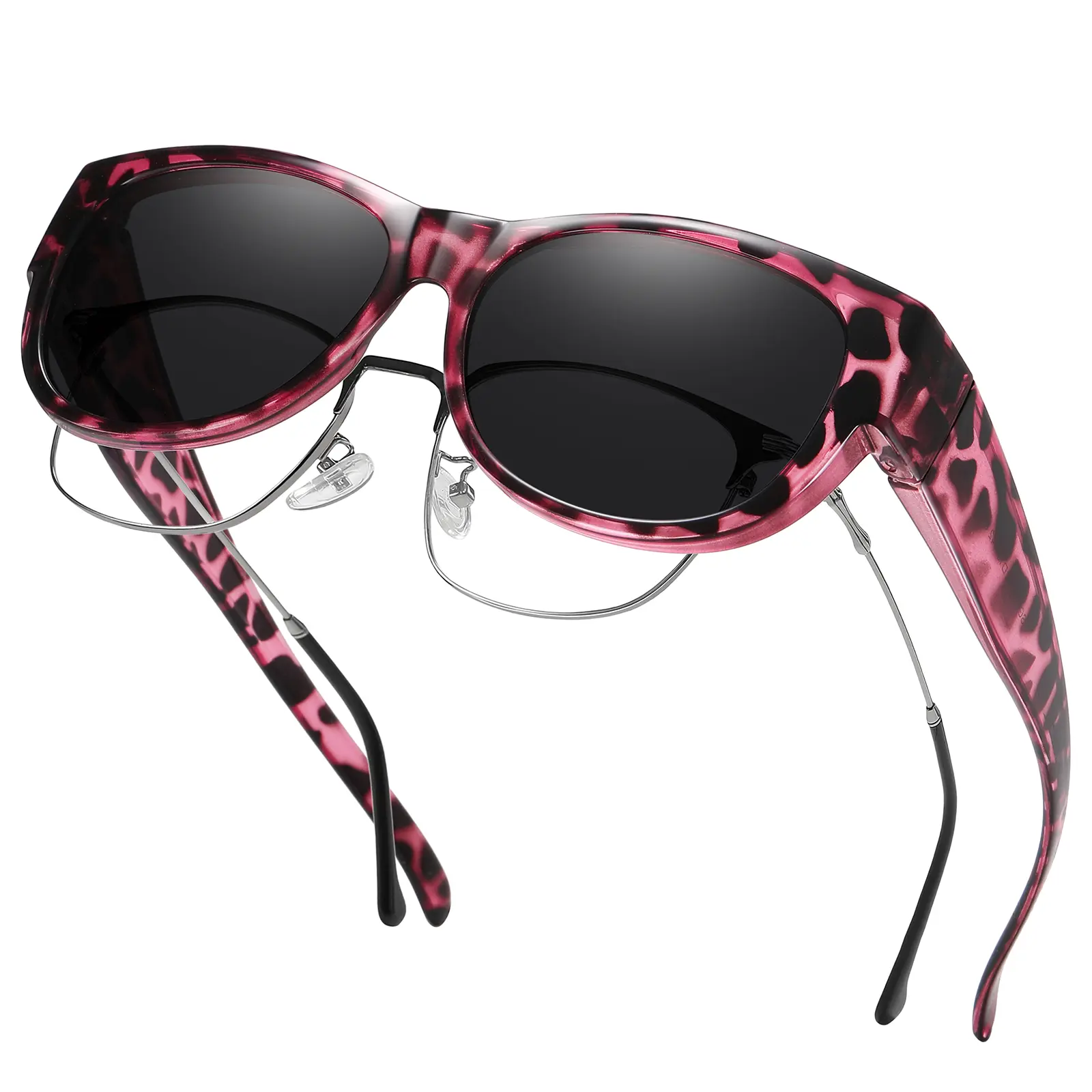 M Size Purple Tortoise Frame Grey Lens