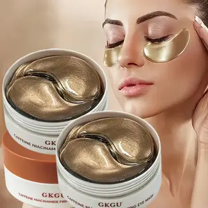 2BOXES GKGU Caffeine Peptide Firming Eye Masks with Hyaluronic Acid & Niacinamide - Lift, Tighten, Brighten & Moisturize for All Light Beige Types, Alcohol-Free, Unisex Eye Care for Dark Circle