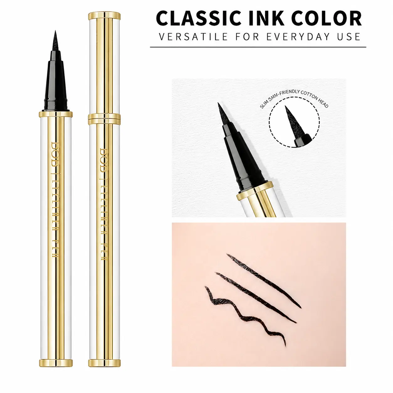 Waterproof & Smudge-Proof Longwear Formula for Flawless, Precise, or Smokey Eye Looks, Deep Black, Transfer Proof Makeup, Long Wear Eyeliner, Waterline Eyeliner | Precision Tip Liquid Eyeliner Pen, Waterproof, Long-Wearing Eye Makeup Product for Daily Use