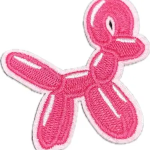 1.5 Inch Pink Balloon Dog Hat / Pocket Patch | iron on Patch | Embroidered Iron On Patch | Cute Patch | Trendy Patch | Hat Patch