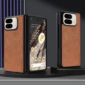1 Piece Case for Google Pixel 10 9 Pro Fold Fashion Luxury Textile PU Leather Retro Business Protective Phone Case Cover, Smartphone Casing