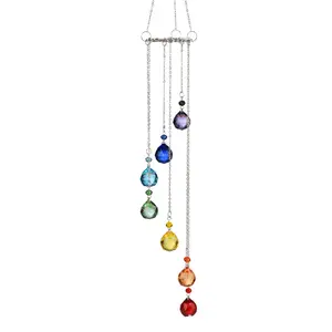 FreeSpirit Crystal, Rainbow Prism Sun Catcher, Colorful Crystal Wind Chime, Hanging Stained Glass Ornament, Window Wall Garden Outdoor Home Decor, Light Catching Crystal Pendant, Boho Aesthetic Room Decoration, Rainbow Maker Suncatcher Gift