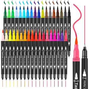 36 Colors Dual Tip Art Markers Pens for Adult Coloring Books, Artist Fine & Brush Tip Coloring Drawing Pens for Journaling Note Taking Lettering Calligraphy Craft Art Supplies Set