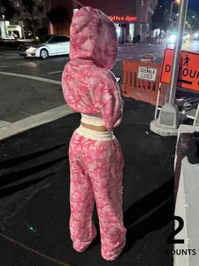 Women's Y2K Camo Hoodie Set Short Sleeve Top & Versatile Jogger Pants Two-Piece Casual Home Wear Streetwear Style Camouflage