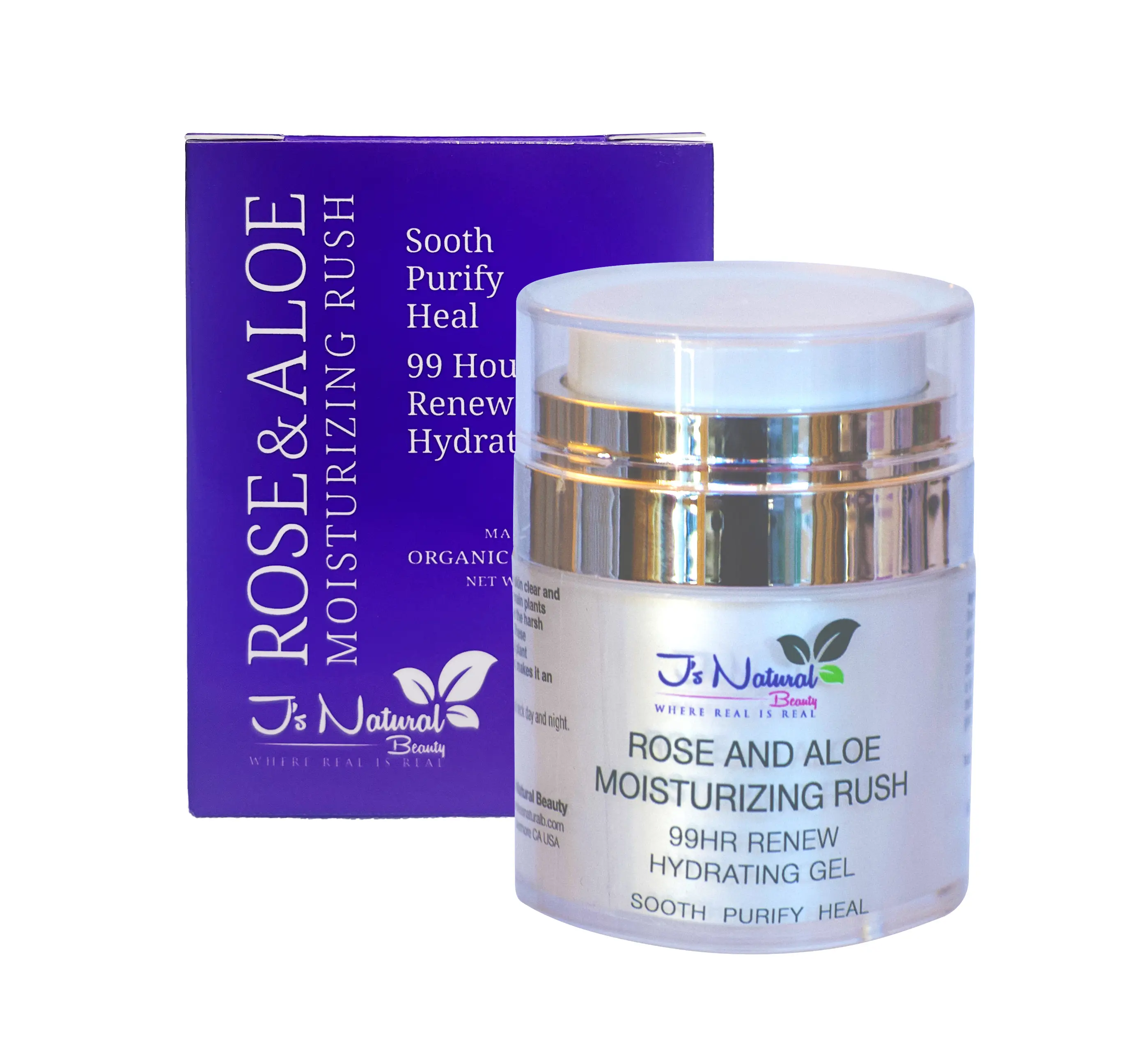 J's Natural Beauty Rose and Aloe 99hr Hydration Moisturizer 1 oz