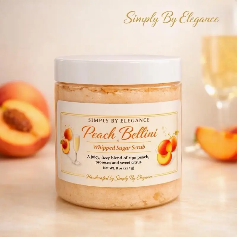 Peach Bellini Whipped Sugar Scrub by Simply By Elegance Skincare Blend Body Care