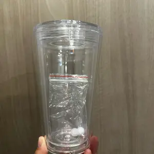 16oz Snow Globe Tumbler - Clear Plastic Cup with Snow Globe Design, Ideal for Drinks and Decorative Use