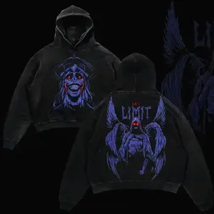 Of God No Limit" Solo Leveling Retro Vintage Unisex Oversize Anime Acid Washed Heavyweight Cotton graphic Hoodies, men clothing streetwear 7JQ