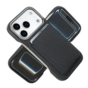 for iPhone17PRO max business phone case for 17 card slot carbon fiber wireless charging phone case