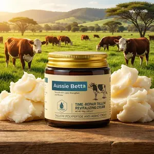 Time-Repair Tallow Revitalizing Cream for Deep Wrinkles & Dry Skin Intense Overnight Moisturizer with Peptides & Shea Butter Soothes Sensitive & Mature Skin Anti-Pollution Sunshine Drops