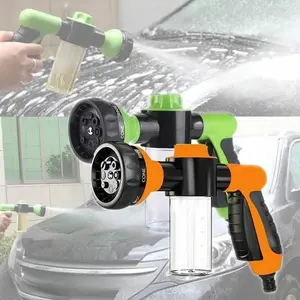 High-pressure Hose Foam Spray Unit, Pressure Washer Foam, 8 Irrigation Modes, Garden Hose Snow Foam Nozzle with Soap Distributor, Suitable for Car Washing, Pet Shower, Plant Irrigation