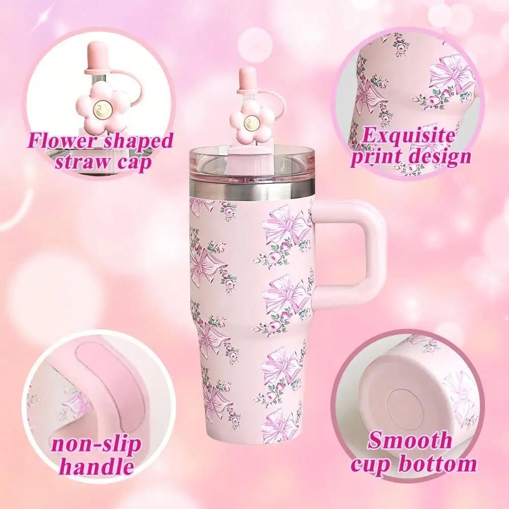 Car Stuff 14oz Car Cup 304 Stainless Steel Insulated Travel Tumbler with Handle Straw Lid & Cold Retention Car Stuff 14oz Car Cup 304 Stainless Steel Insulated Travel Tumbler with Handle Straw Lid & Cold Retention